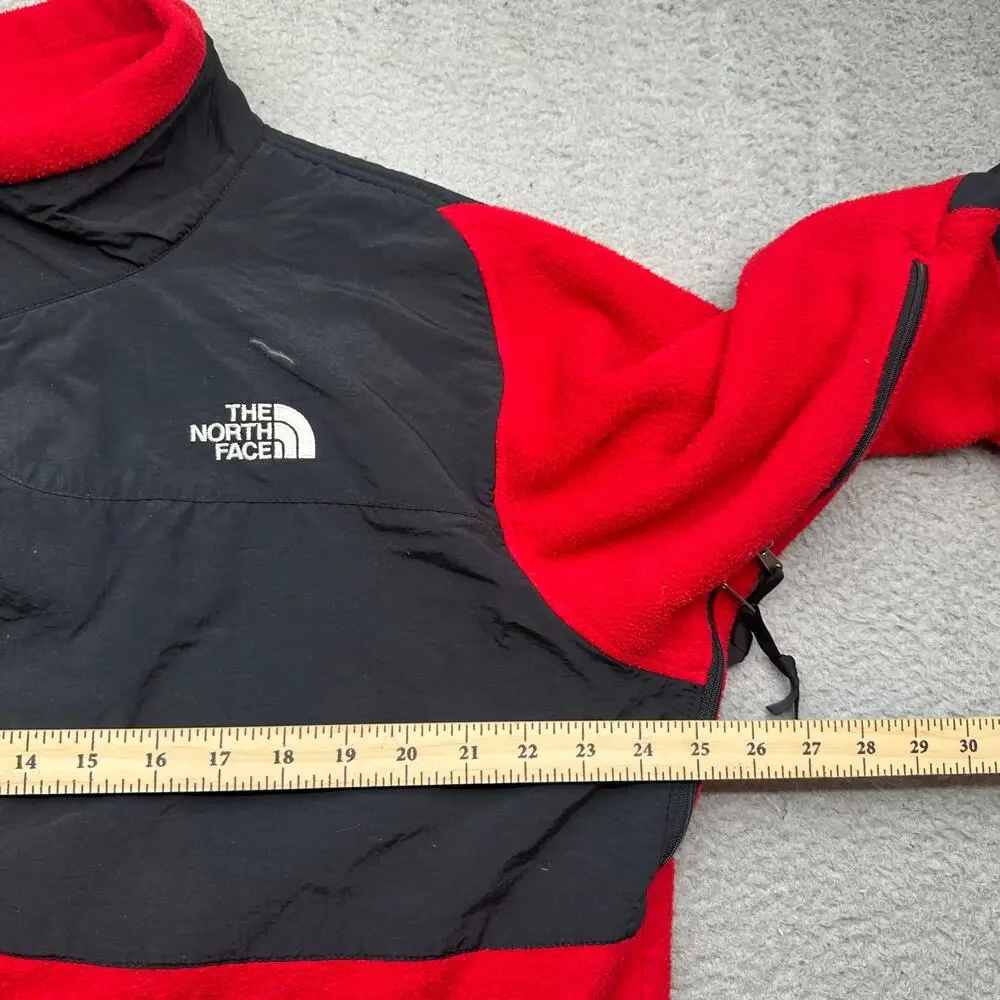 Vintage 90s The North Face Denali Fleece Red Jacket Mens Large Black Full Zip